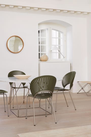 Trinidad 3398 stol - Khaki green-krom - Fredericia Furniture