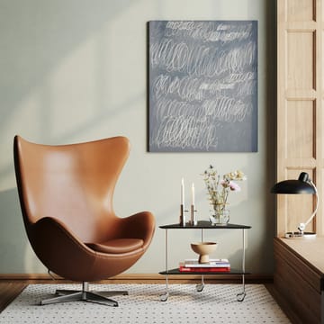 Ägget 3316 fåtölj - Leather aura black brown-steel - Fritz Hansen