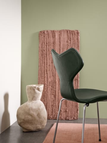 Grand Prix 3130 helklädd stol - Pure Forest green-chrome - Fritz Hansen