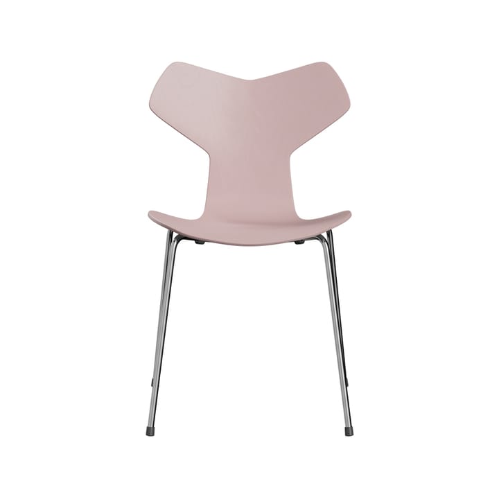 Grand Prix 3130 stol - Pale rose-målad ask-kromat stålstativ - Fritz Hansen