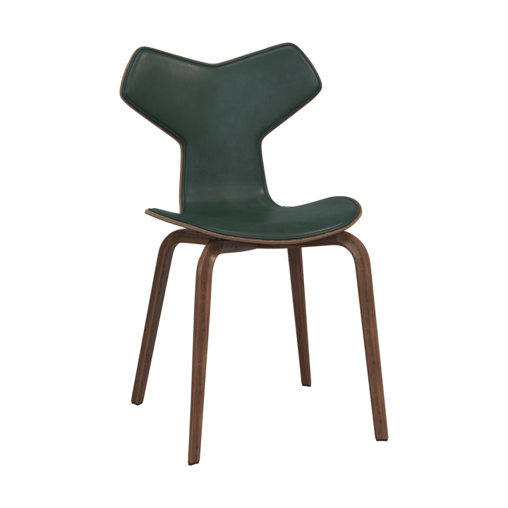 Grand Prix 4130 framsidesklädd stol, Pure Forest green-walnut Fritz Hansen