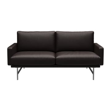 Lissoni soffa 2-sits PL112S - Grace-dark brown-mattborstad krom - Fritz Hansen