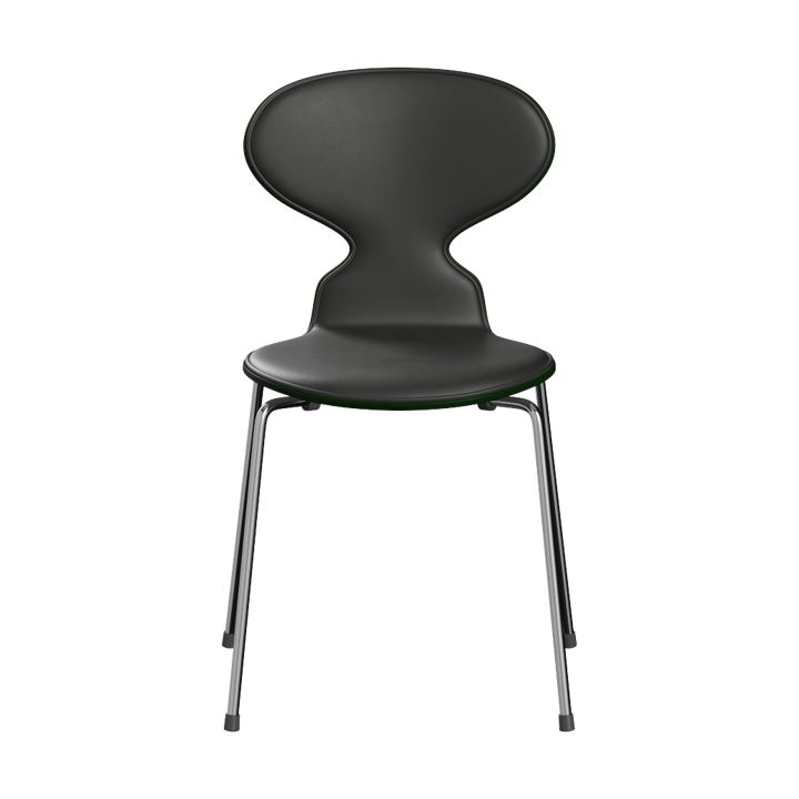 Myran 3101 framsidesklädd - Essential black läder-kromstativ - Fritz Hansen