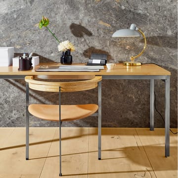 PK11 stol - Leather rustic brown-Ash-steel - Fritz Hansen