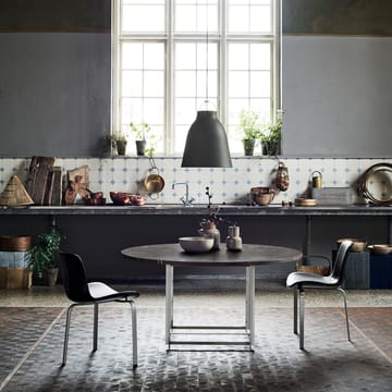 PK54 bord Ø140 cm - Rolled marble white-steel - Fritz Hansen