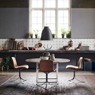 PK9 stol - Leather aura black-steel - Fritz Hansen