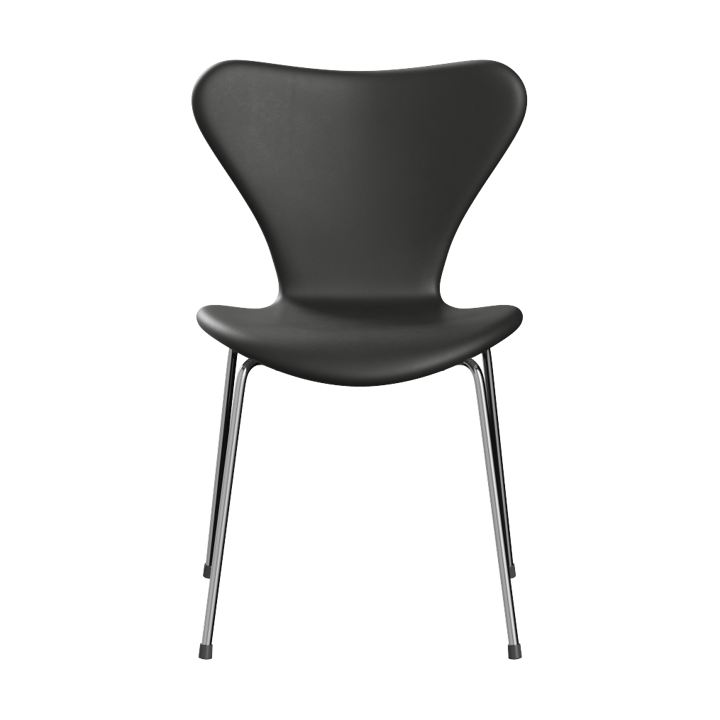 Sjuan 3107 helklädd stol - Essential black läder-kromat stativ - Fritz Hansen