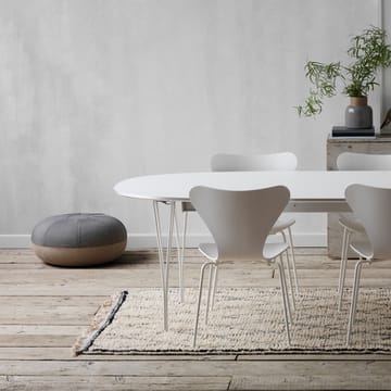 Sjuan 3107 stol - light beige, färgad ask, kromat stålstativ - Fritz Hansen