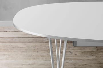 Superellips B620 matbord 170-270x100 cm - White laminate-chrome - Fritz Hansen