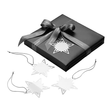 Classic christmas star presentdekoration 4-pack - Silver - Georg Jensen