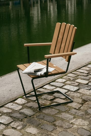 A2 fåtölj - Obehandlad teak-svart - Grythyttan Stålmöbler