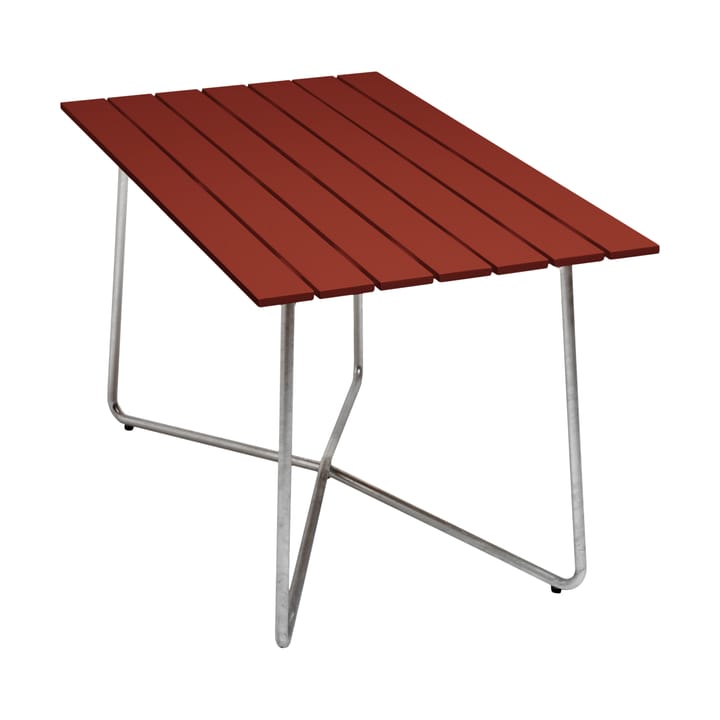 B25A bord - Dark red lacquered oak-galvanized base - Grythyttan Stålmöbler