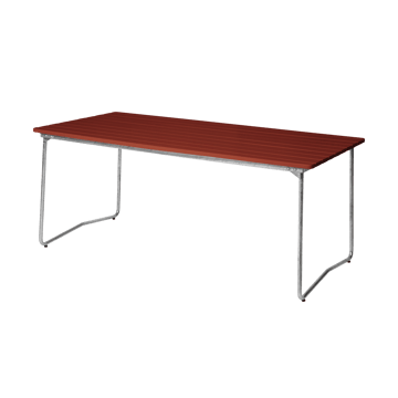 B31 170 matbord - Dark red lacquered oak-galvanized base - Grythyttan Stålmöbler