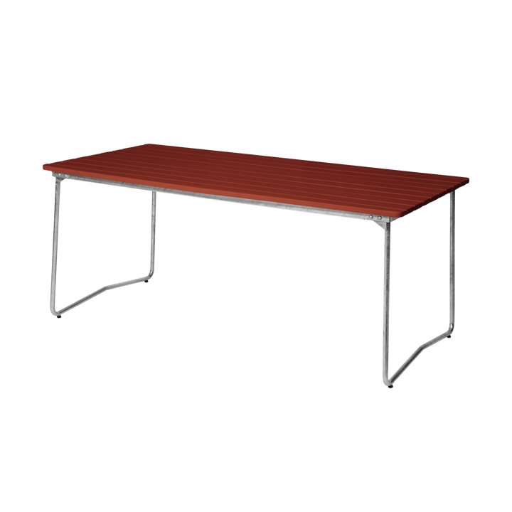 B31 170 matbord - Dark red lacquered oak-galvanized base - Grythyttan Stålmöbler