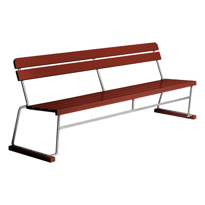 Soffa 5 - Dark red lacquered oak-galvanized base - Grythyttan Stålmöbler