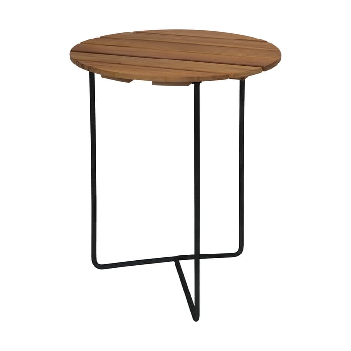 Table 6B bord Ø60 cm - Obehandlad teak-svart - Grythyttan Stålmöbler