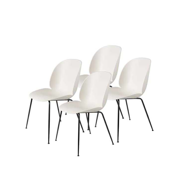 Beetle stol 4-pack - alabaster white, svart stålstativ - GUBI