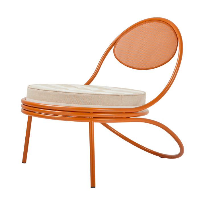 Copacabana Outdoor Lounge Chair klädd sits - Leslie stripe limonta 040-international orange - GUBI