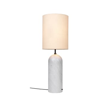 Gravity XL golvlampa - vit marmor/canvas, high - GUBI