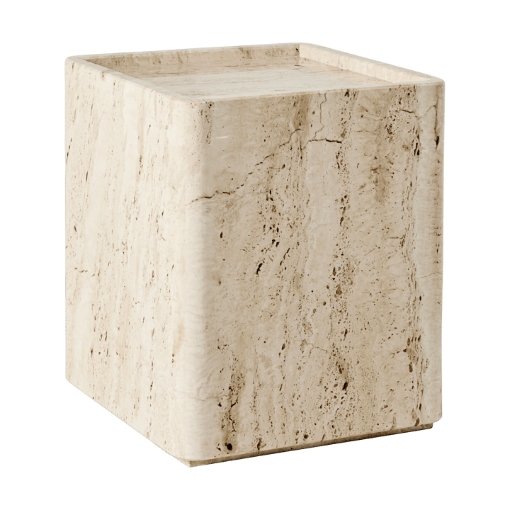 Pietra sidobord 33x33x40 cm - Neutral white travertine - GUBI