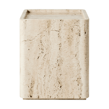 Pietra sidobord 33x33x40 cm - Neutral white travertine - GUBI