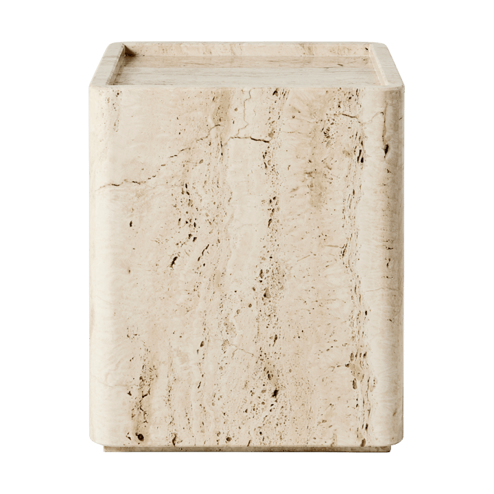 Pietra sidobord 33x33x40 cm - Neutral white travertine - GUBI