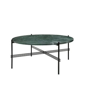 TS Round soffbord - green guatemala marble, ø80, svart stativ - GUBI