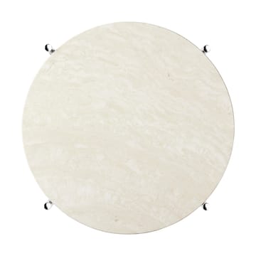 TS sidobord polerat stål Ø40 - Neutral white travertine - GUBI