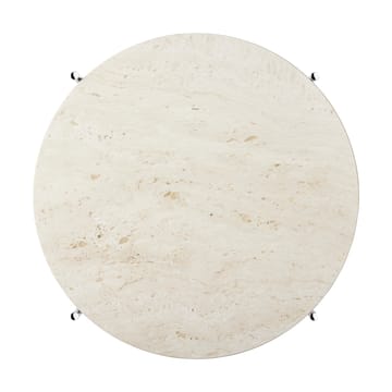 TS soffbord polerat stål Ø55 - Neutral white travertine - GUBI