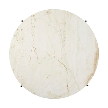 TS soffbord polerat stål Ø80 - Neutral white travertine - GUBI