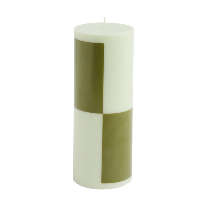 Column Candle blockljus medium 20 cm, Light green-army green HAY