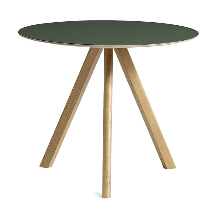 CPH20 2.0 matbord Ø90 cm - Green linoleum-lacquered oak - HAY