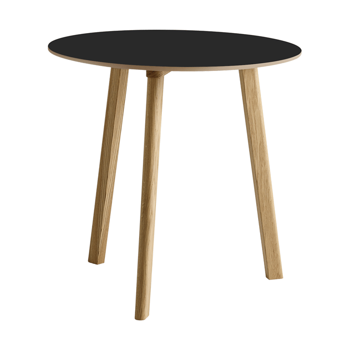 CPH220 Deux 2.0 bord Ø75 cm - Black laminate-lacquered oak - HAY