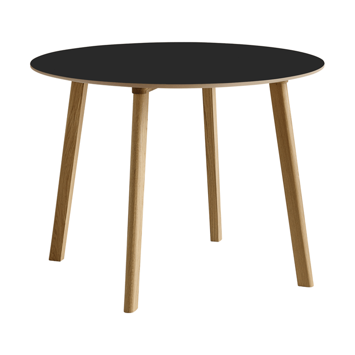 CPH220 Deux 2.0 bord Ø98 cm, Black laminate-lacquered oak HAY