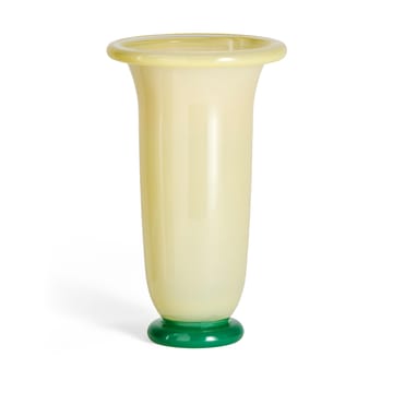 Empire vas - Large Sand-lemon rim-green base - HAY