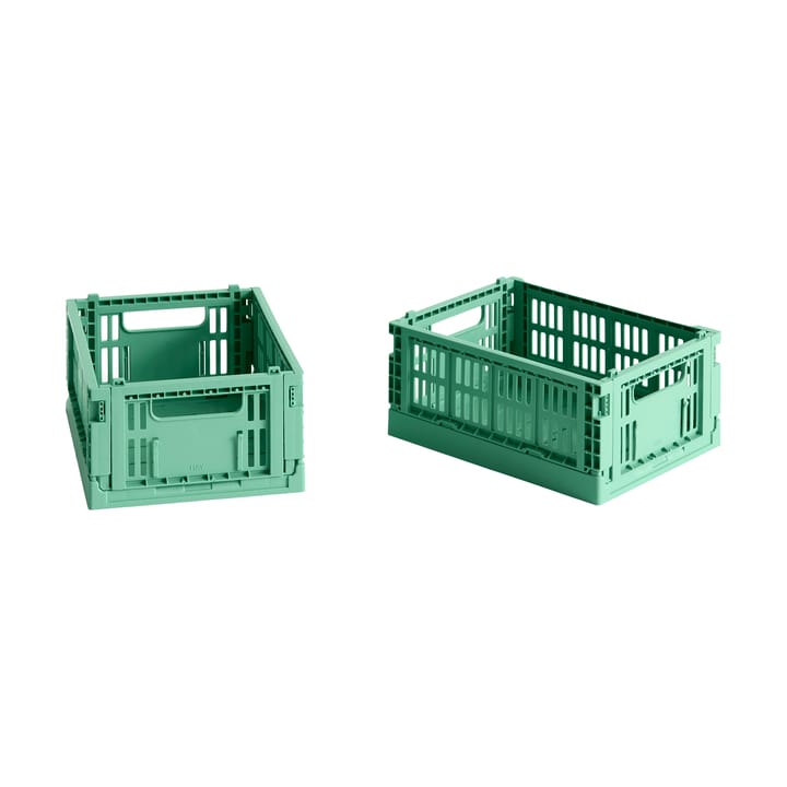 HAY Colour Crate Mini 13x17 cm 2-pack - Dark mint - HAY