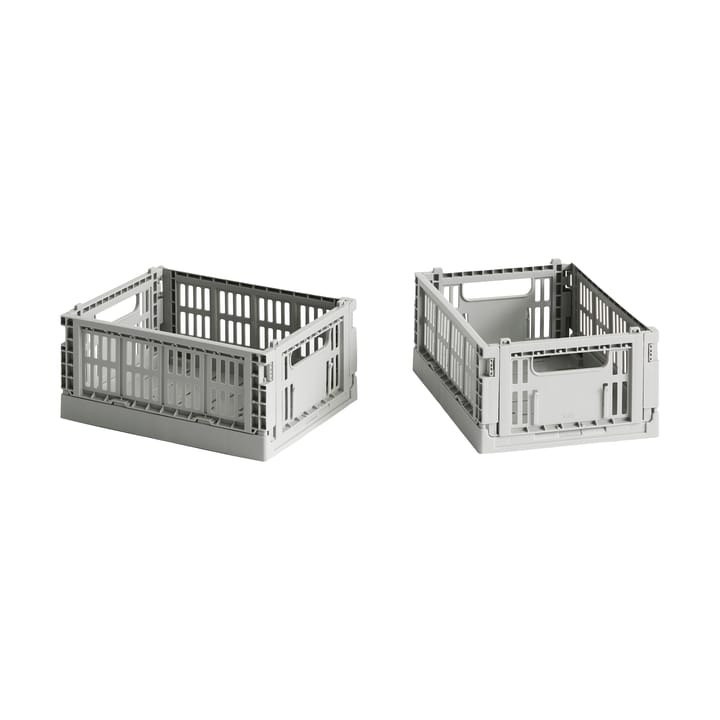 HAY Colour Crate Mini 13x17 cm 2-pack - Light grey - HAY