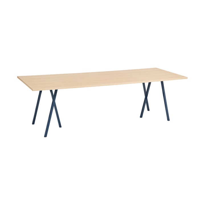 Loop Stand incl. support matbord 92,5x250 cm - Deep blue-clear lacq. oak - HAY