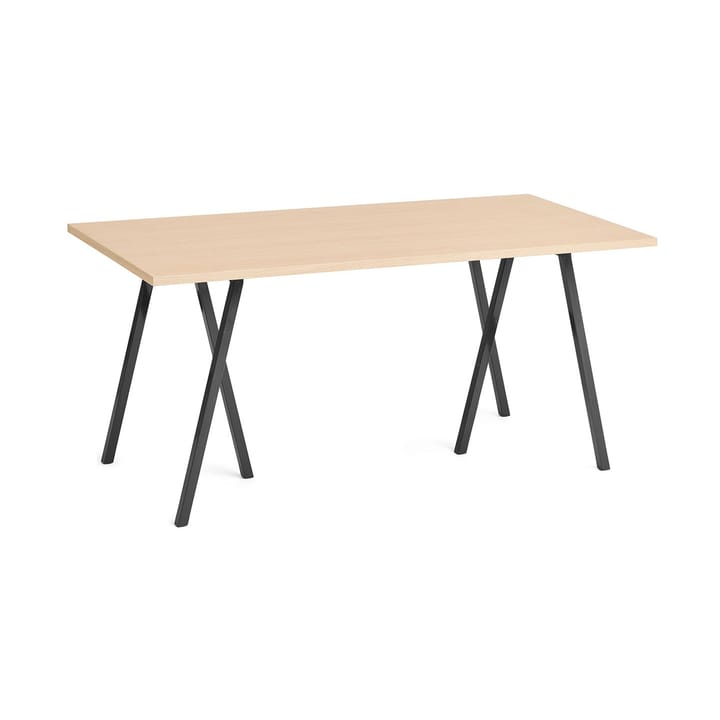 Loop Stand matbord 77,5x160 cm - Black-black linoleum-lacq. oak - HAY