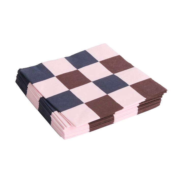 Pattern Dinner Check servett 40x40 cm 20-pack - Light pink-bordeaux-black M - HAY