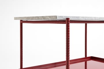 Rebar sidobord 75x44x55 cm - Grey marble-barn red - HAY