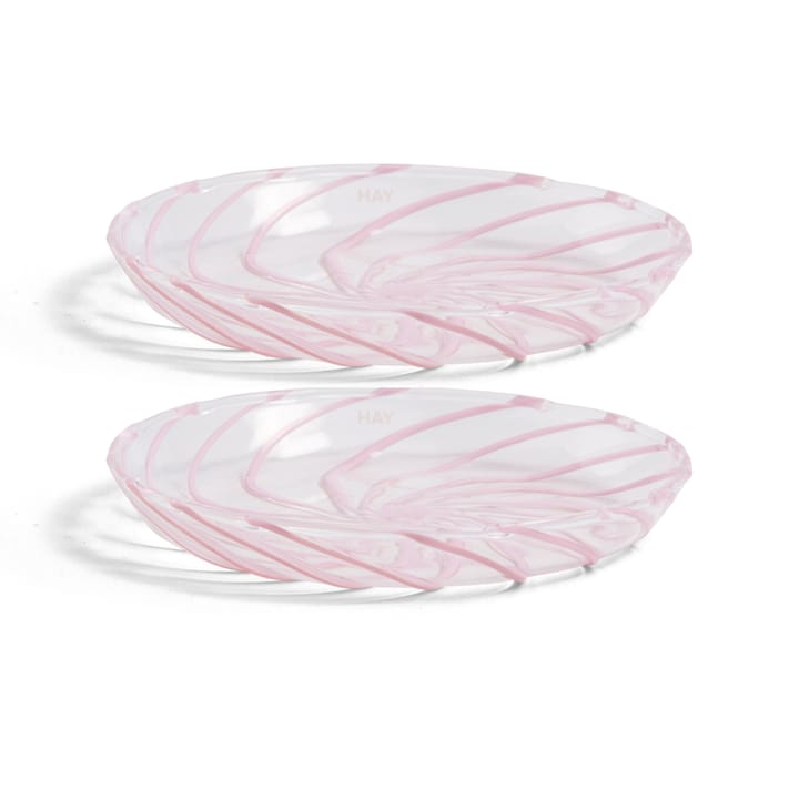 Spin fat Ø11 cm 2-pack - Klar-rosa rand - HAY