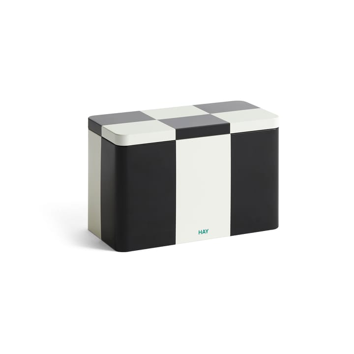 Tin Container förvaringsburk medium - Black-off white - HAY