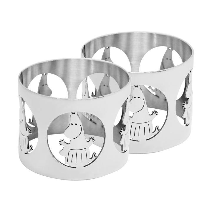 Hilke X Mumin servettring Moominmamma 2-pack, Förnicklad mässing Hilke Collection