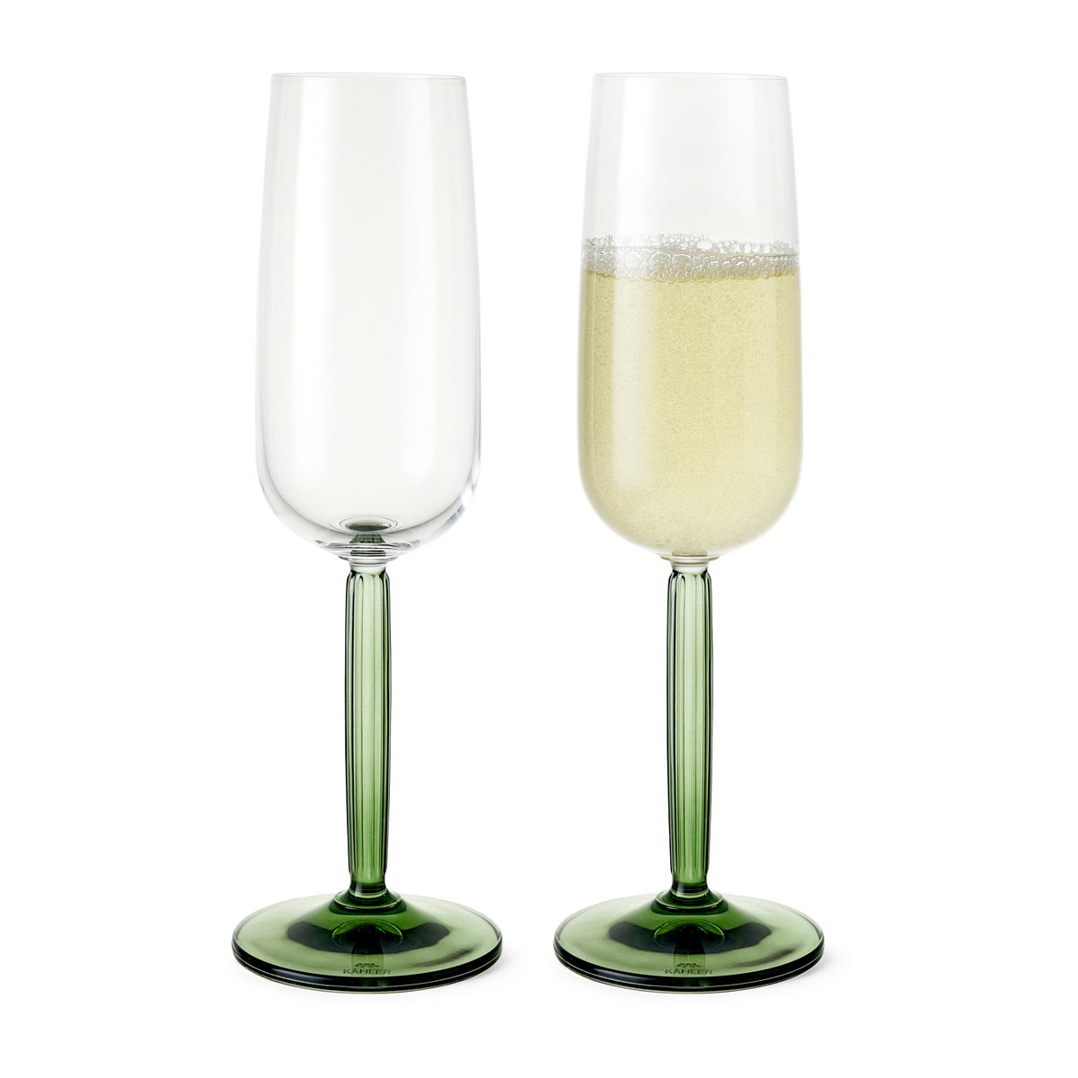 Kähler Hammershi Champagneglas 24 cl 2-pack Grön | Skandinavisk Design | Champagneglas | Grön