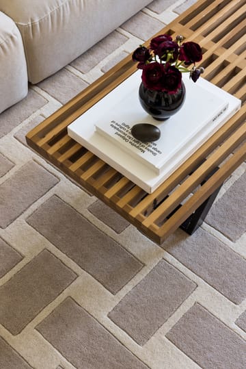 60S Geo Basket Weave ullmatta - Oatmeal, 300x400 cm - Layered