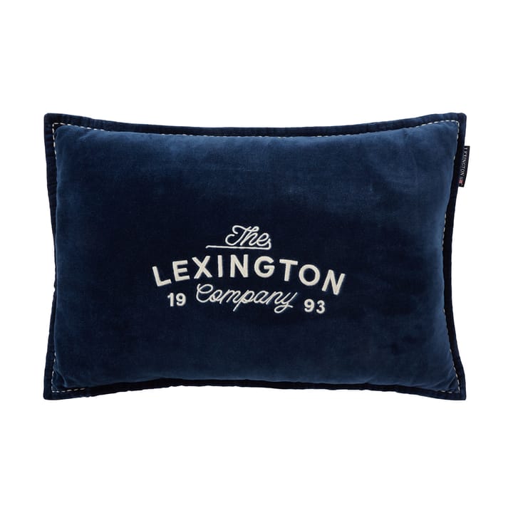 1993 Logo Organic Cotton Velvet kudde 40x60 cm - Denim blue - Lexington