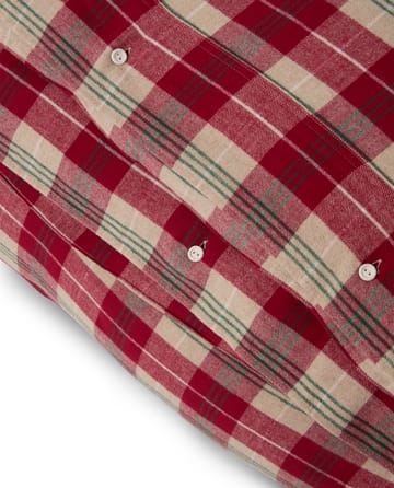 Checked cotton flannel bäddset - Röd-beige-grön-vit - Lexington