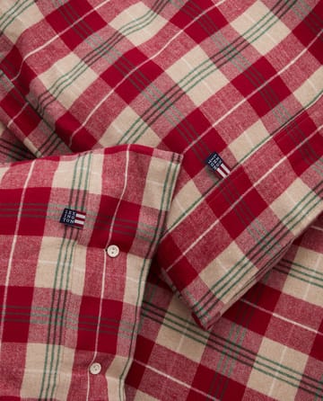 Checked cotton flannel bäddset - Röd-beige-grön-vit - Lexington