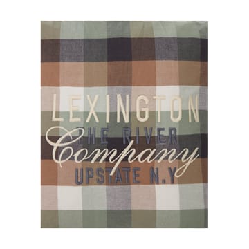 Checked Cotton Flannel Logo kuddfodral 50x50 cm - Beige - Lexington